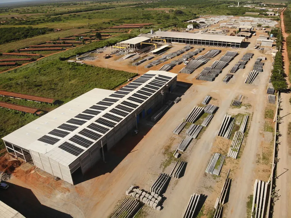 Usina solar instalada pela Taldi: Mossoró Indústria e Comércio Pré-moldados